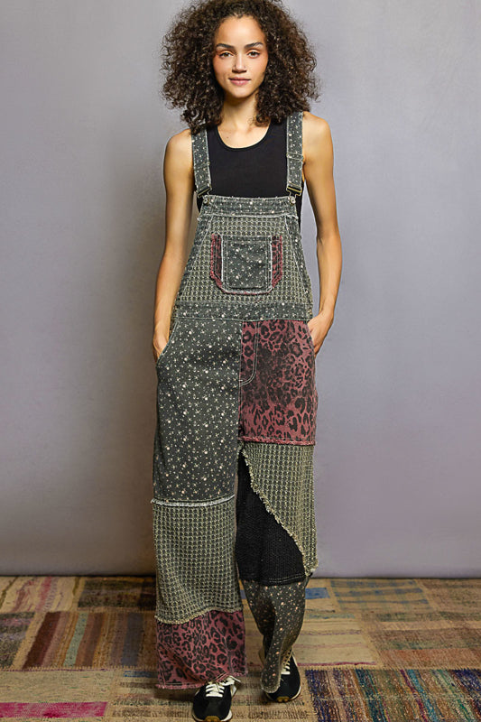 Washed Black Multi Leo Floral Patchwork Jumpsuit – The Red Raccoon