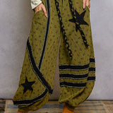 Moss Green + Black Star Patch Jogger