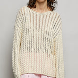 Cable Woven Lightweight Dolman Sweater