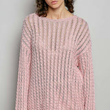 Cable Woven Lightweight Dolman Sweater