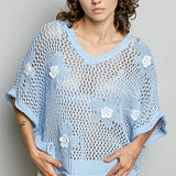 Easy Bloom Crochet Applique Pullover