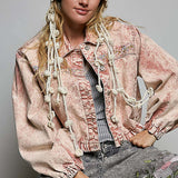 Boho But Girly Washed Blush Jacket