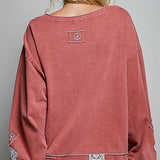 Washed Scarlett Terry Knit Patched Pullover