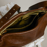 Espresso Date Leather Shoulder Bag