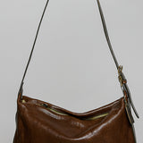 Espresso Date Leather Shoulder Bag