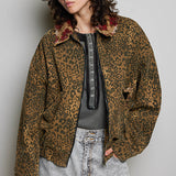 Garden Graces Mocha Leo Bomber Jacket