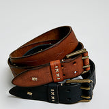 Genuine Leather Belt | Whipstitch Contrast