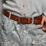 Genuine Leather Belt | Whipstitch Contrast