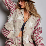 Justa Vintage Stripe Patch Jacket