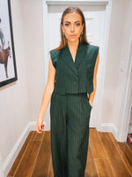 Hunter Green Pinstripe Pant