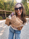 Oatmeal Crop Woven Flutter Top