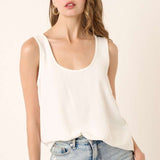Ivory Scoop Neck Flow Tank