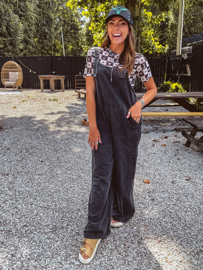 Black Sugar Mineral Wash Jumpsuit
