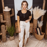 Oatmeal Two Tone Cargo Pocket Joggers