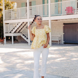White High Rise Crop Flare