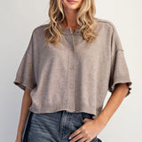 Peanut Crewneck Cashmere Button Cardigan