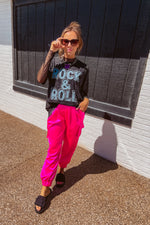 Hot Pink Satin Jogger Pants