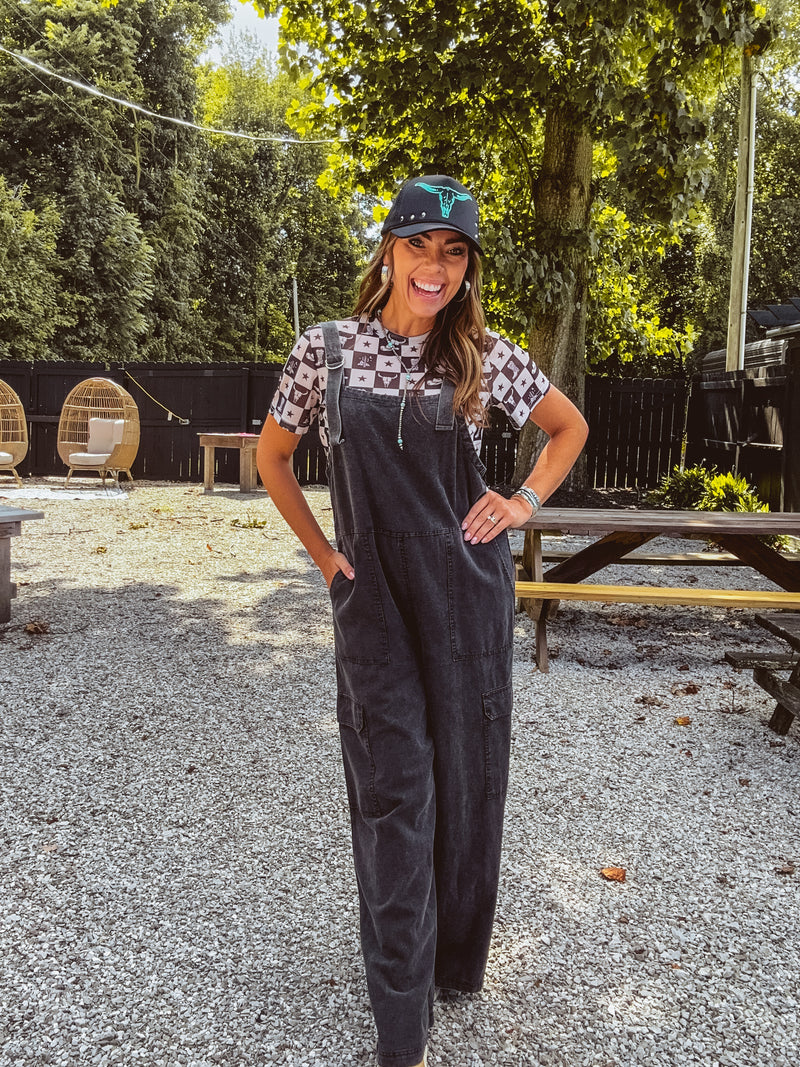 Black Sugar Mineral Wash Jumpsuit
