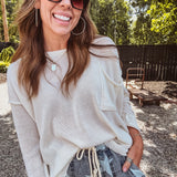 Lightweight Knit Dolman Pocket Sweater