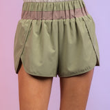 Sage Blocked Waistband Active Shorts