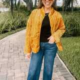 Mustard Velvet Embossed Jacket