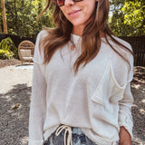 Lightweight Knit Dolman Pocket Sweater