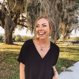 Breezy V Neck Placket Dolman
