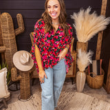 Black + Bright Floral Oversized Dolman