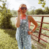 Light Denim Star Printed Jumpsuit