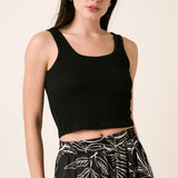 Rib Scoop Neck Crop Tank