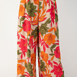 Natural Boho Floral Print Pant