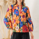 Floral Printed Button Down Blouse