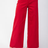 Red Raw Crop High Waist Denim | Preorder