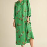 Kelly Green On The Prowl Midi Dress