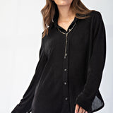 Black Button Down Luxe Lounge
