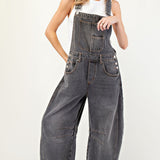 Wash Grey Barrel Jumpsuit