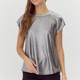 Snazzy Silver Flow Top