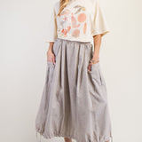 Khaki Mineral Wash Twill Maxi Skirt