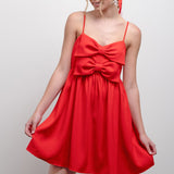 Red Double Bow Detail Dress