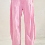 Pink Acid Washed Barrel Pant