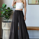 Black Fit & Flow Tiered Pant