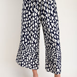 Blackberry Squiggle Triangle Printed Pleated Pant