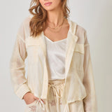 Ivory Lace Tribal Eyelet Sheer Jacket