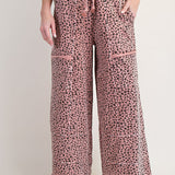 Antique Rose Micro Animal Print Terry Lounge Pant