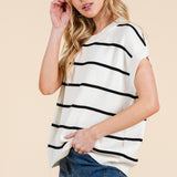 It's Black & White Striped Knit Top