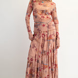 Camel Western Lettuce Hem Mesh