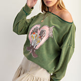 Lasso'd Love Boot Heart Pullover