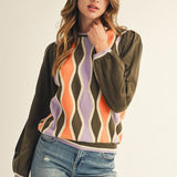 Retro Groove Wave Sweater