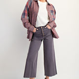 Ash Grey Wide Leg Twill Trouser