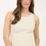 Washed Raw Edge Rib Knit Tank